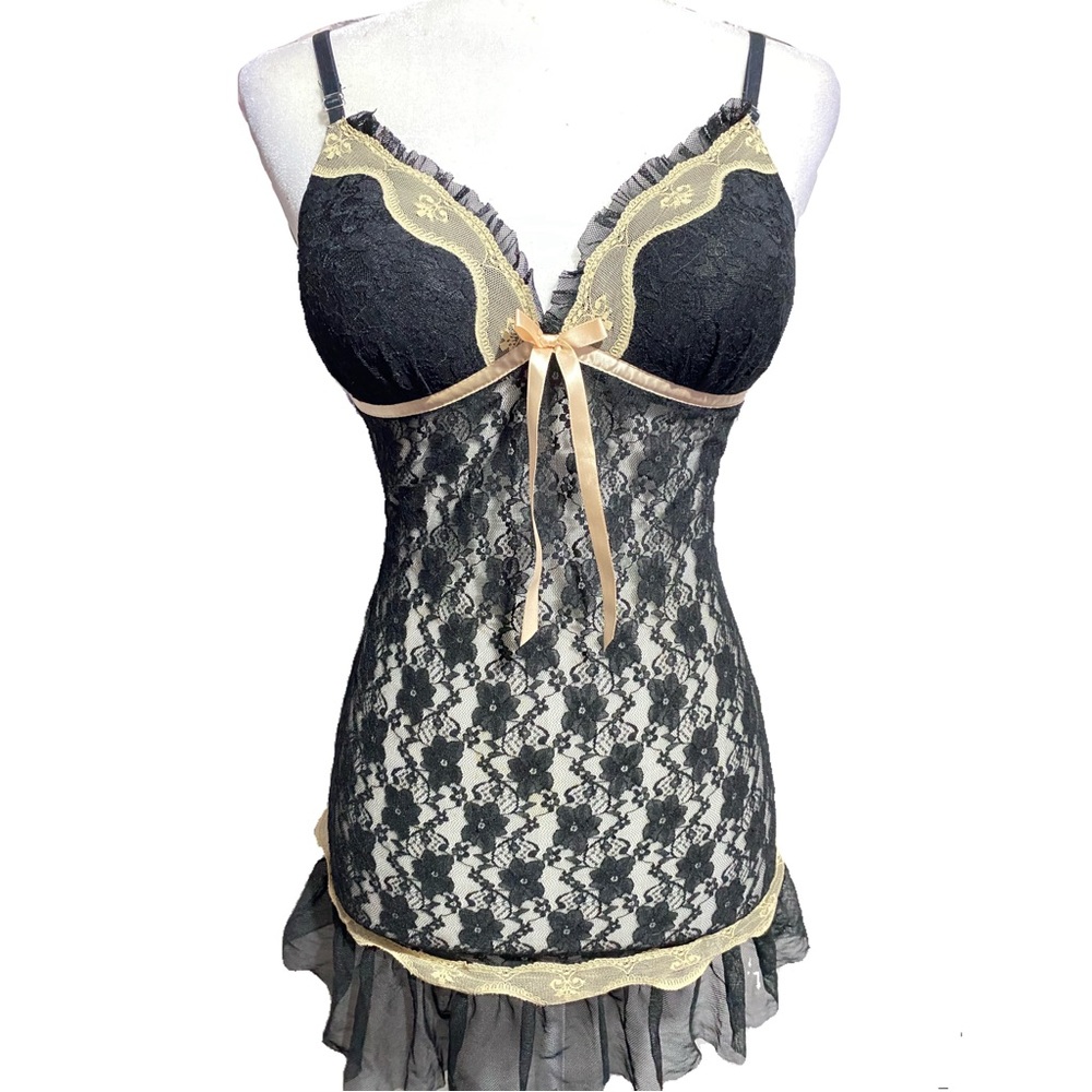 Vintage Linea Donatella Lace Babydoll Dress